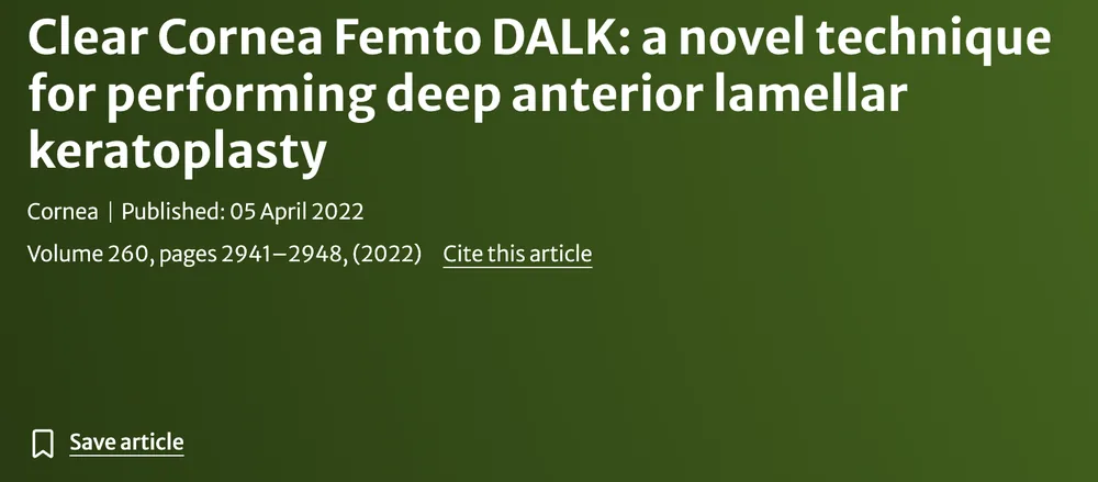 Clear Cornea Femto DALK